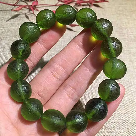 Мода A ++++ 100% натуральный молдавит 1 шт. зеленый Аэролит чешский хрустальный камень