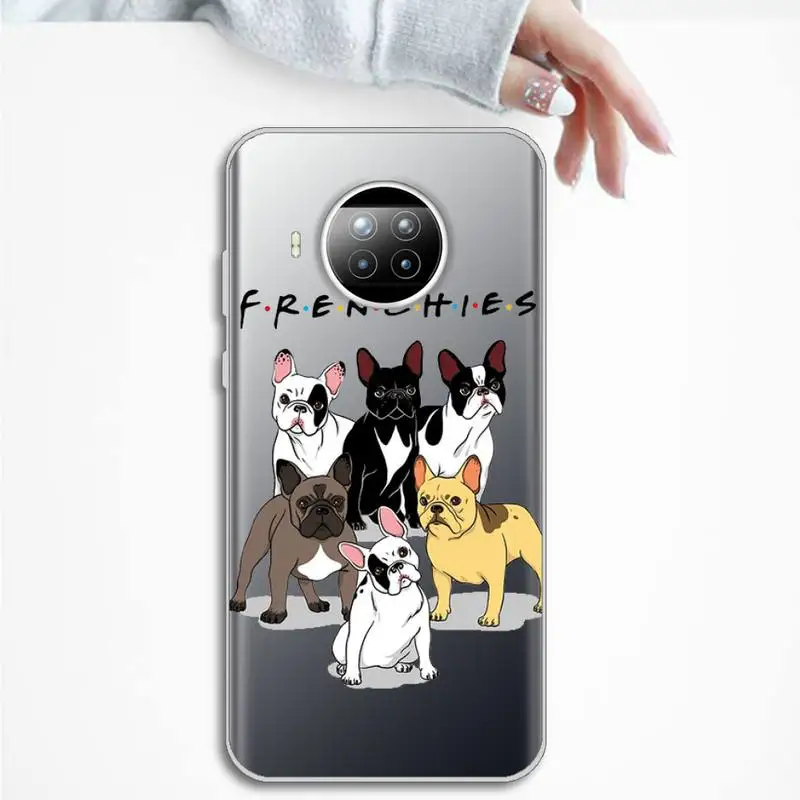 

Frenchies Pretty puppy Pug Bulldog Phone Case Transparent for Xiaomi mi Redmi note 10 t 8 9 pro lite 11 Samsung S 8 9 10 20