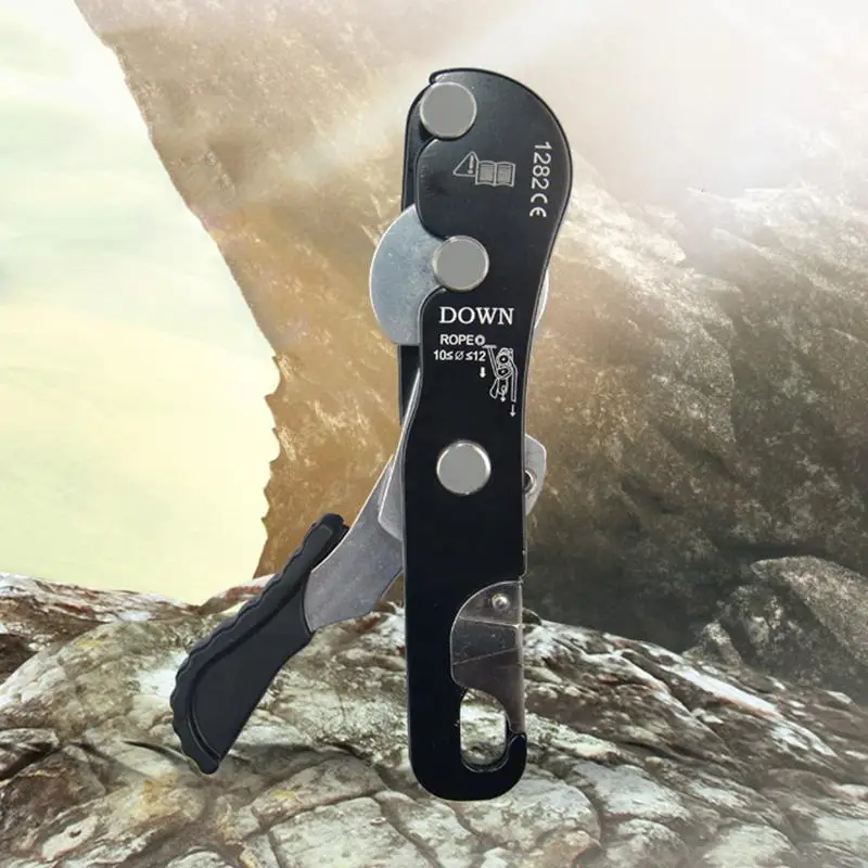 

Outdoor Climbing Hand Control Descender Climbing STOP Down Downhill Protection Equipment Lifesaving Mountaineering S7G4
