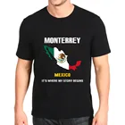 Футболка мужская графическая в стиле ретро, с изображением Монтеррея, Мексики, Монтеррея, где моя история беги, Аниме Топ в стиле Харадзюку, 5050