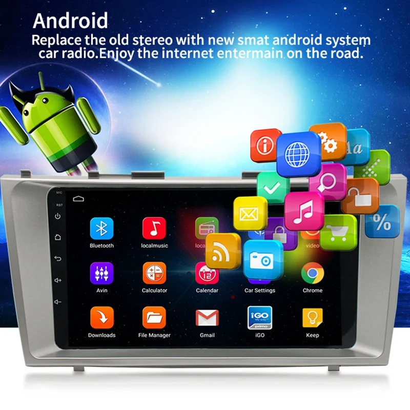 

1+16G 9inch Android 9.1 2 Din Car GPS Stereo Radio Multimedia Player for Toyota Camry 2007-2011