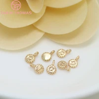 10pcs 4 5x7mm 24k champagne gold color plated brass small round star charms high quality diy jewelry accessories