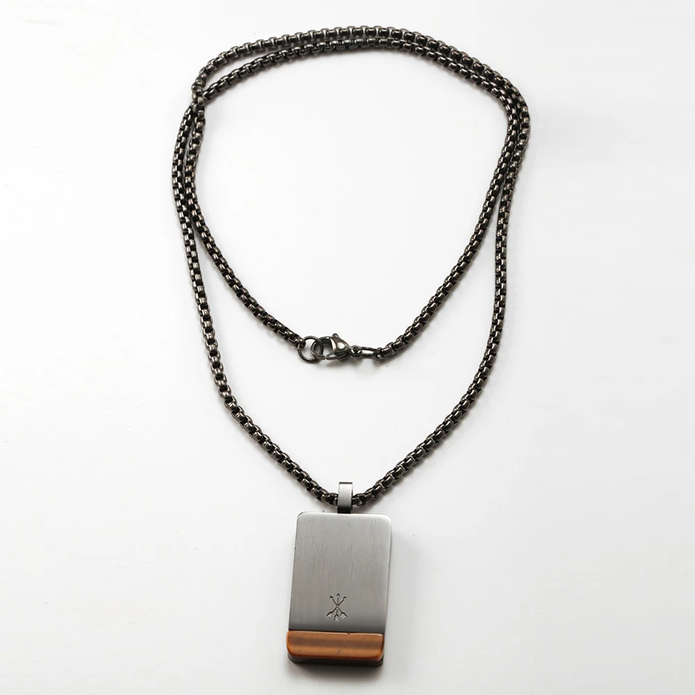 

men necklace stainless steel Natural tiger eye stone Necklace Man Gun black pendants jewelry 2020 jewelry wholesale jewelry