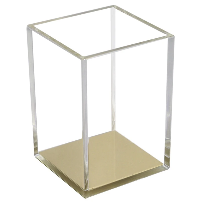 

Transparent Cosmetic Brush Transparent Pen Holder Ornaments Acrylic Simple Storage Office Stationery