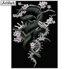 Алмазная живопись, змея, цветок, полная квадратнаякруглая Алмазная мозаика, страшный пейзаж, сделай сам, 5d холст, художественная вышивка