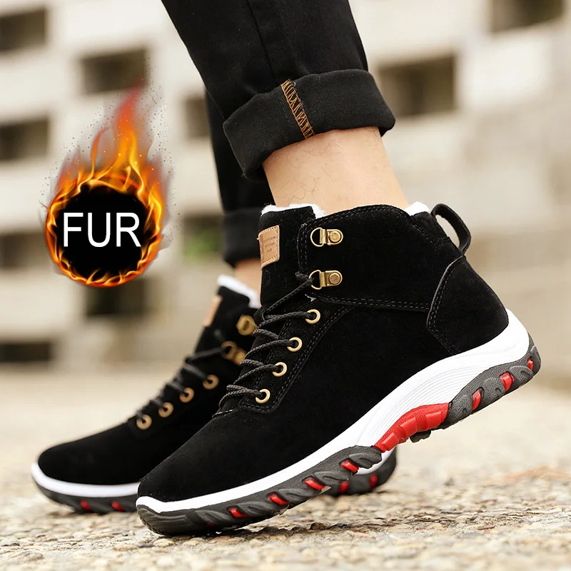 Мужские ботинки Нескользящая уличная походная обувь зимние мужские ботильоны