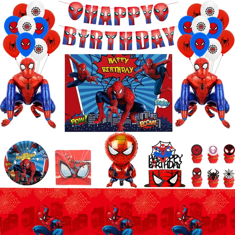 На тему Человека-паука украшения для дня рождения одноразовые строительные шары