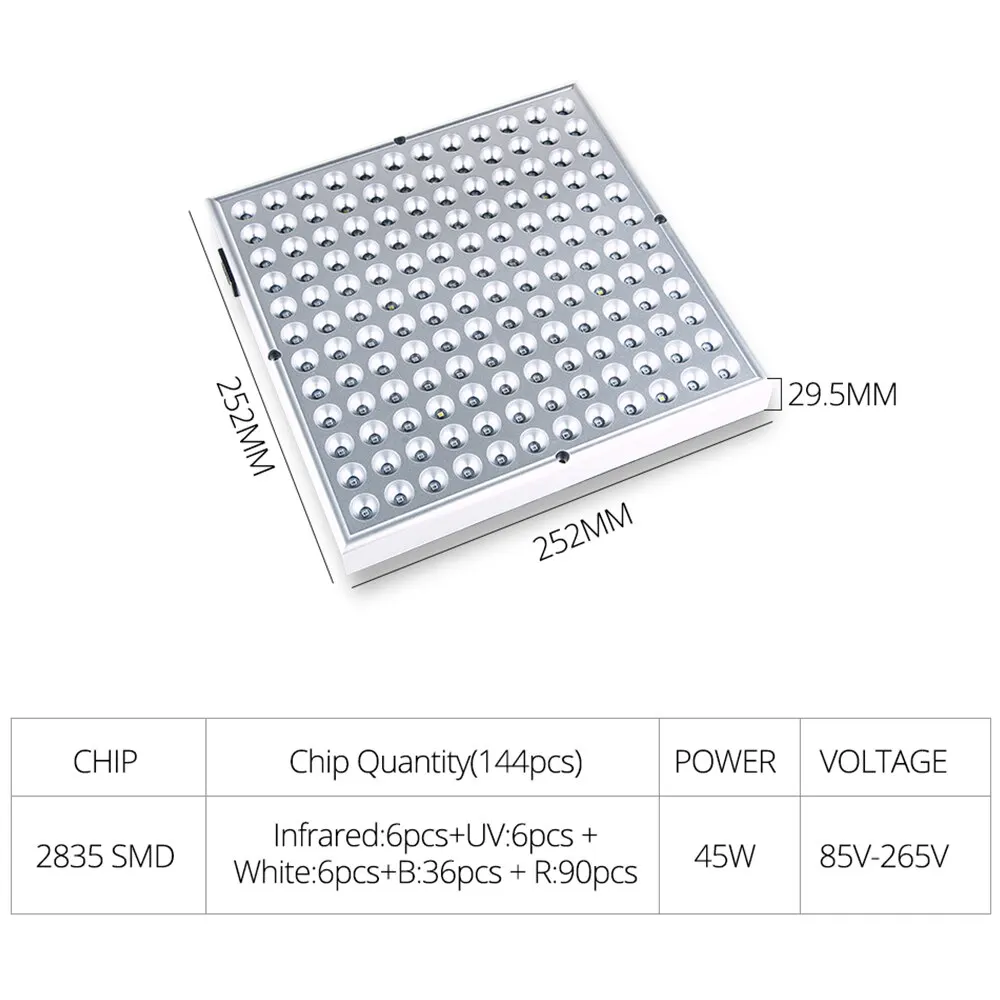 

Growing Lamps Plants Flowers Seedling Cultivation LED Grow Light 25W 45W AC85-265V Full Spectrum Plant Lighting For
