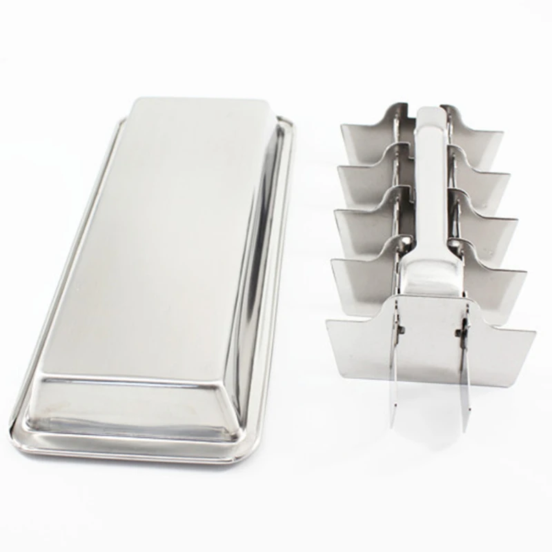 Bandeja de hielo de estilo palanca 2 en 1, molde de Fabricaci&oacute;n de hielo de acero inoxidable y Molde de cubo de forma cuadrada de f&aacute;cil liberaci&oacute;n-4