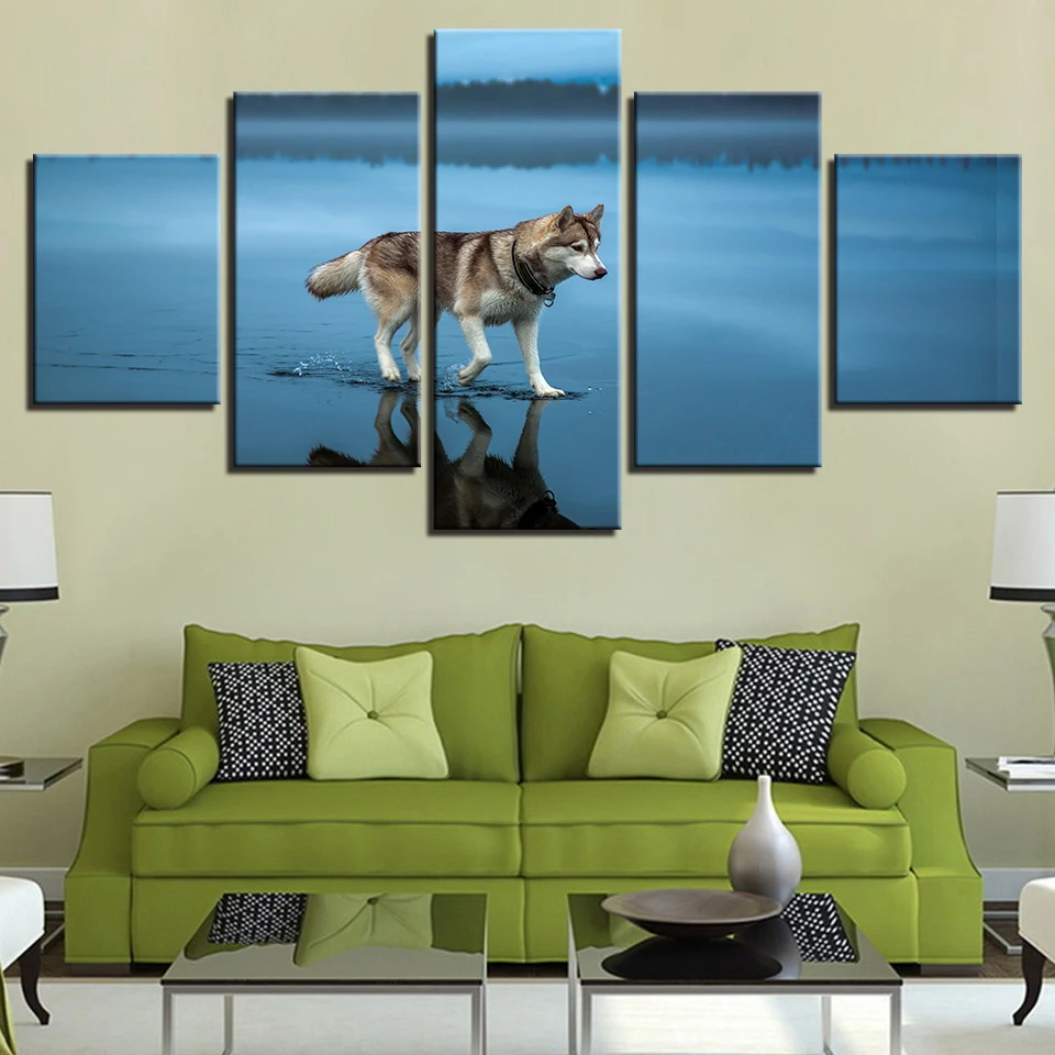 Животные печати волк Лев ободок с ушками кошки тигра холст рисунки постер печать