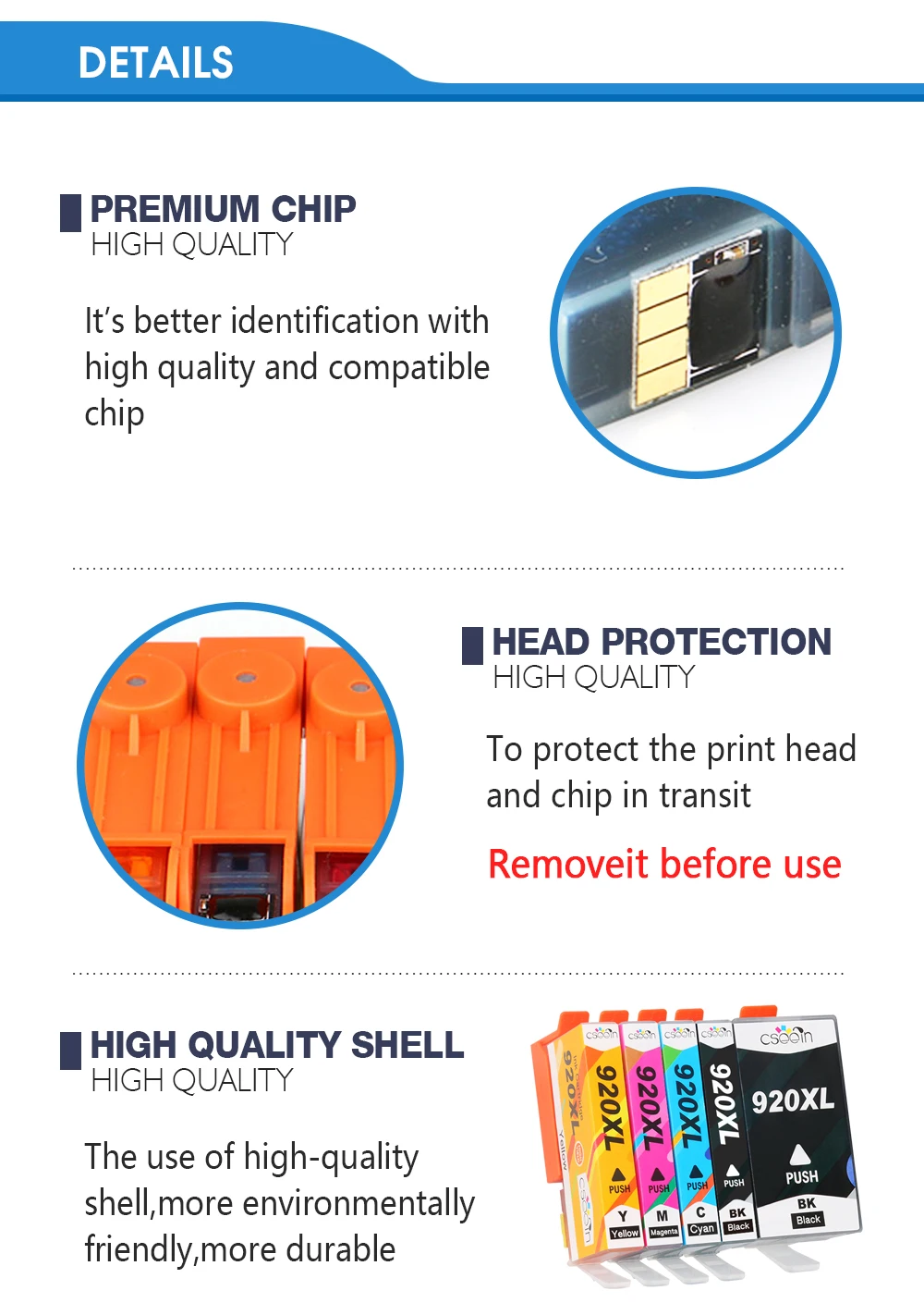 CMYK Supplies сменный чернильный картридж 1 шт. черный для hp 920XL Officejet 6000 6500 Беспроводной 6500A 7000 7500 7500A с чипом