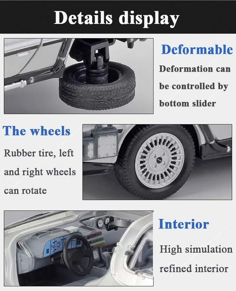 1:24 весы часть с 2 временными машина Back To The Future металлический брелок для