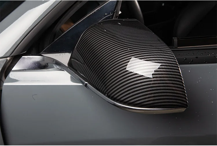 

1Pair For Tesla Model 3 2017-2020 Rear View Side Mirror Cover Case Trim Carbon Fiber Style Car Rearview Mirror Protector