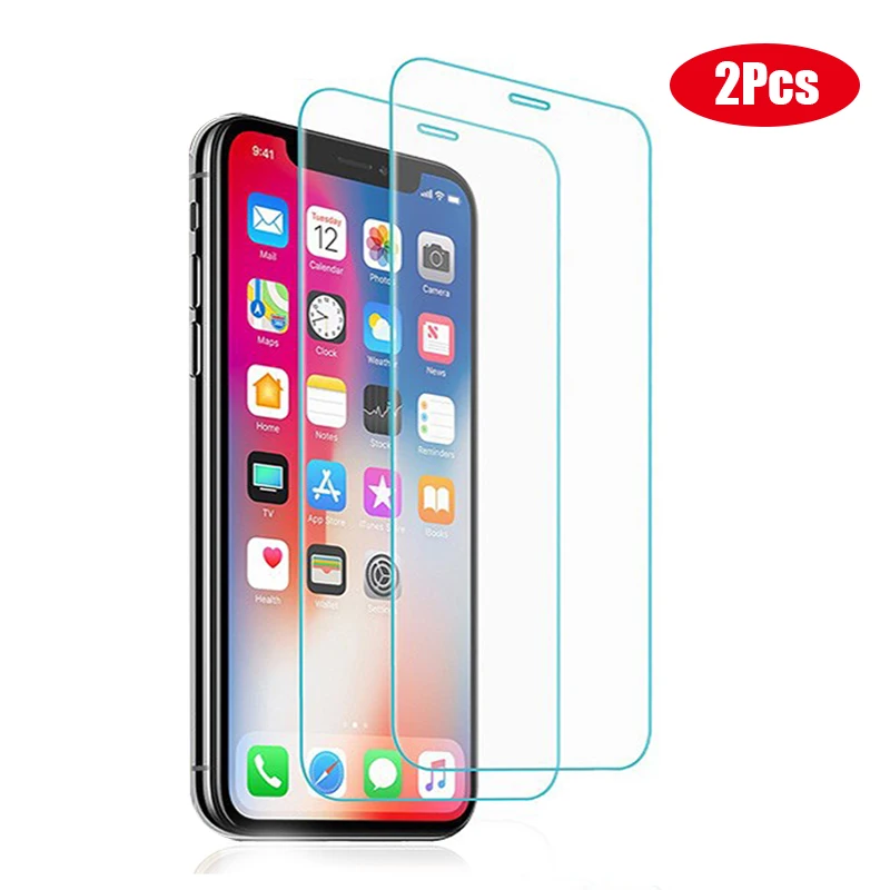 2 шт полное покрытие стекло на iPhone X XS Max XR закаленное для 7 8 6 6s Plus 5 5S SE 2020 11 Pro защита