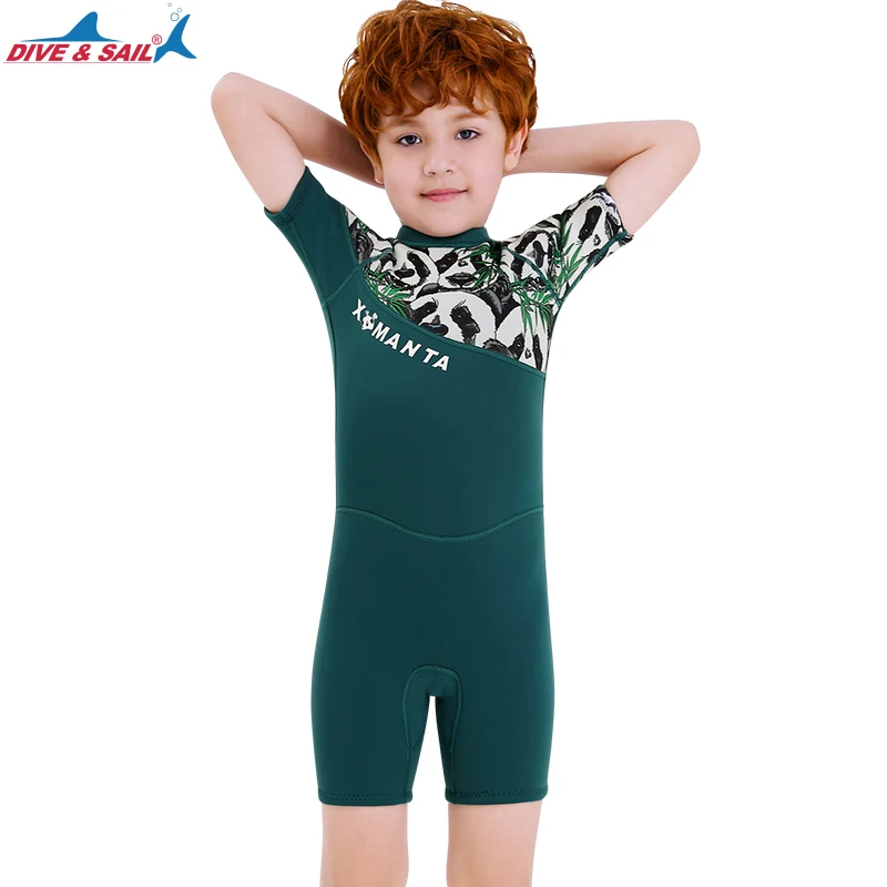 

Детский Гидрокостюм 2,5 мм неопреновый цельный короткий гидрокостюм на молнии сзади для мальчиков и девочек, Молодежный теплый купальник дл...