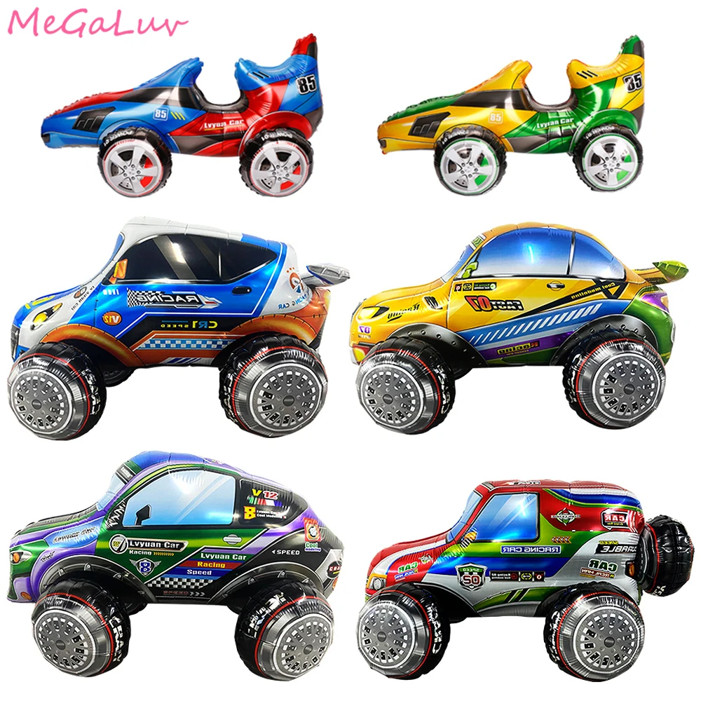 

Big Size 4D Race Car Balloon Vehicles Foil Balloon Children Gifts Racing Car Theme Party Boy Birthday Party Decoration Supplies