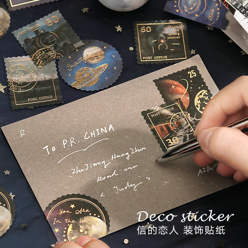

45Pcs Stamp Collection Series Hand Account Decoration Collage Material Scrapbooking Stickers Hot Stamp Planner