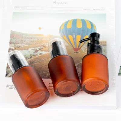 

Red Amber frosted glass perfume bottle 15ml 1oz 2oz 100ml 4 oz 200ml Essential Oil Skincare Black Spray Pump Dropper Lids Toner