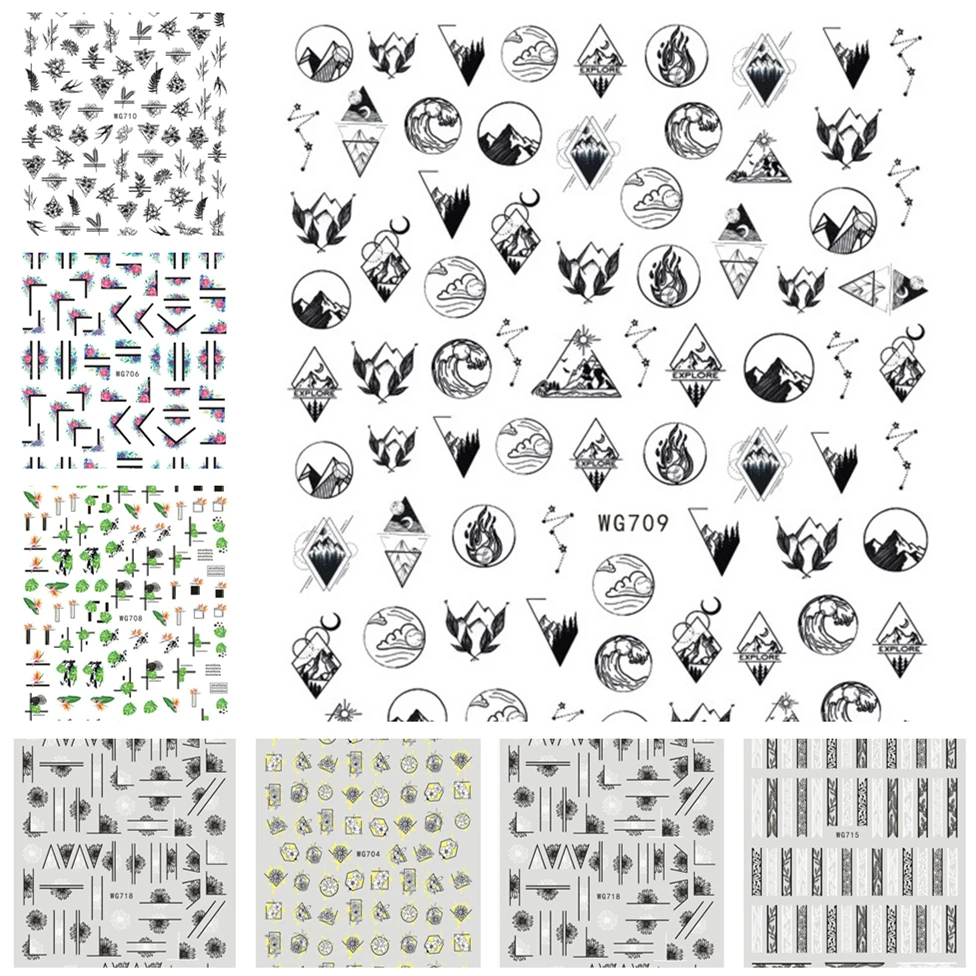 

1pcs Flower Leaf Painting Abstract Lace Design Nail Art Sticker Adhesive Decals for Nail Art Decoration Manicure Stickers