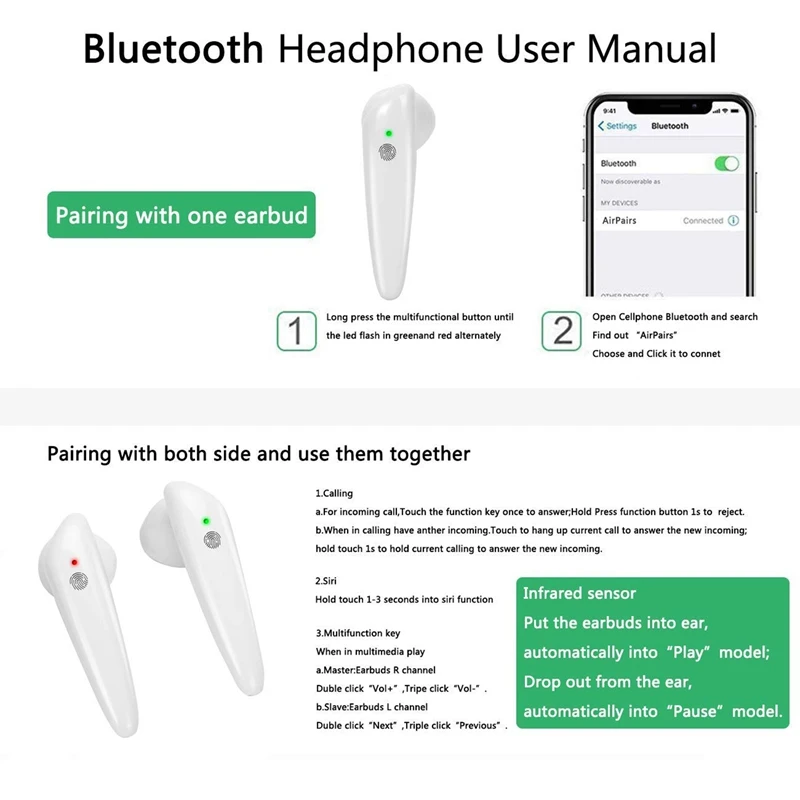 G01 Bluetooth Headsets Bluetooth 5.2 Earphone TWS HIFI Mini In-Ear Sports Running for Xiaomi IOS/Android