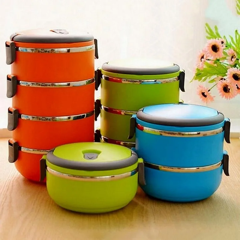 Новый школьный Ланч бокс из нержавеющей стали 1 шт. бенто для еды с контейнерами 4