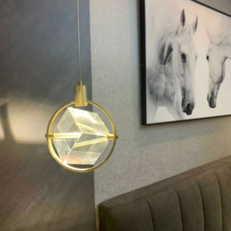 

Postmodern Bedroom Bedside Small Chandelier Northern Europe Light Luxury Bar Aisle Restaurant Crystal LED Lamps Pendent Light