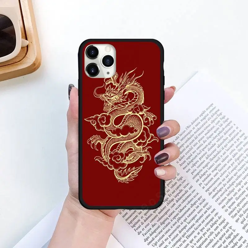 

Dragon Chinese style pattern Phone Case for iPhone 11 12 pro XS MAX 8 7 6 6S Plus X 5S SE 2020 XR Luxury brand