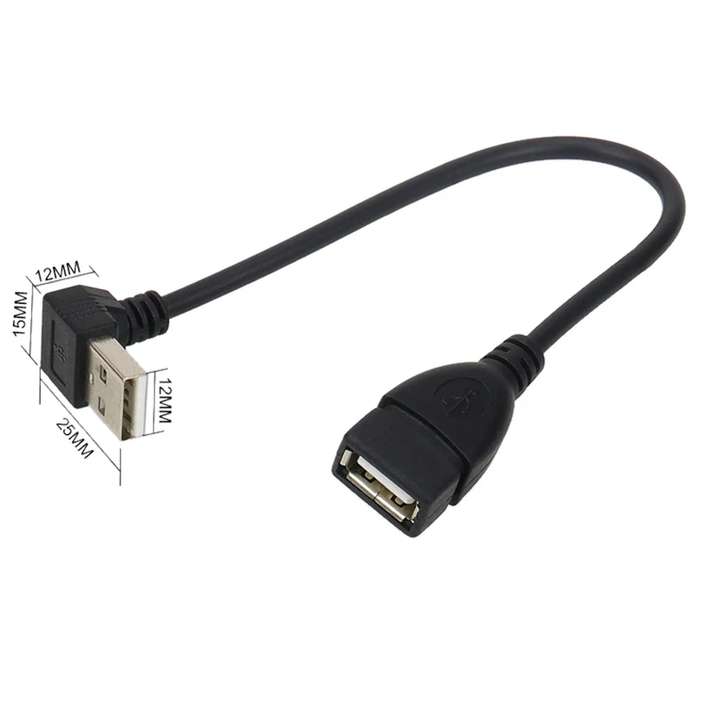 90 градусов USB 2 0 папа к Женский кабель черный 20 см разъем 100% абсолютно новый и
