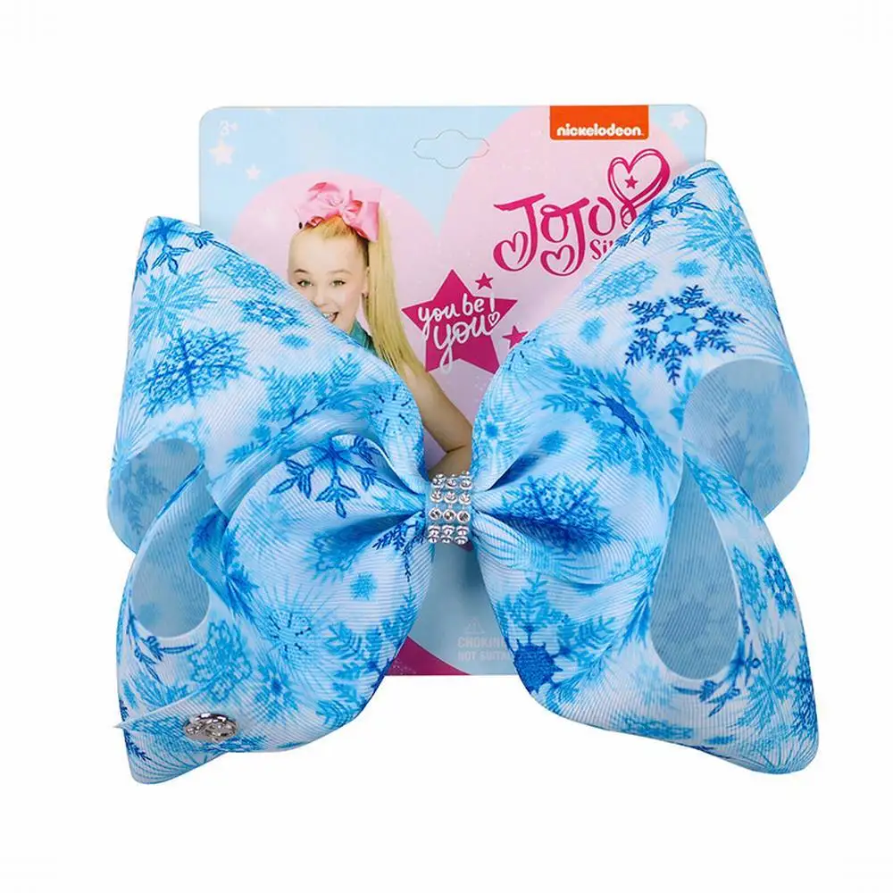8 &quotБольшая заколка для волос JoJo с бантиками снежинка банты девочек