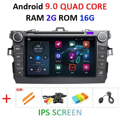 4G+ 64G 8 CORE 2 din Android 9,0 автомобильный dvd-плеер gps для Toyota Corolla 2007 2008 2009 2010 2011 Автомобильный Радио стерео usb obd2 dvr dab - Цвет: 2G 16G IPS