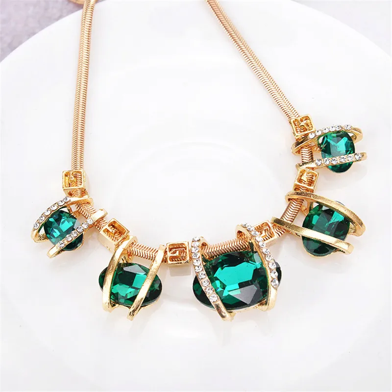 Trendy Gemstone Elegant Choker Necklace For Woman Fashion Jewelry Geometry Maxi Pendants Necklaces Wedding Accessories 2021 New |