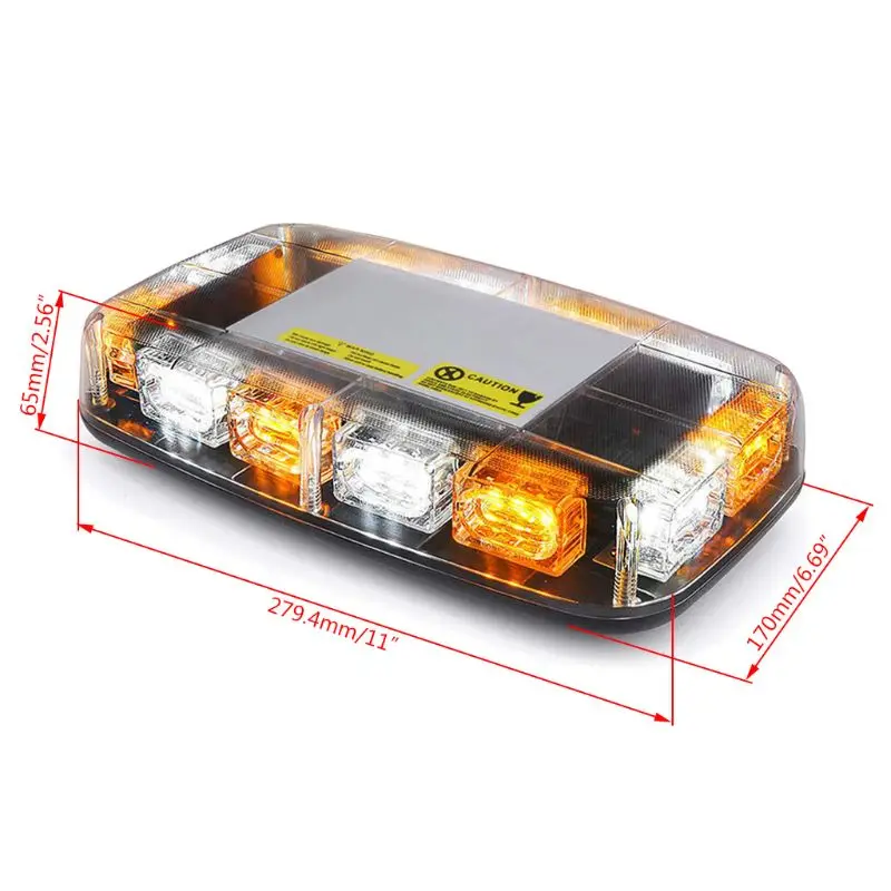 

30W White/Amber 36 LED Emergency Warning Flash Roof Top LED Strobe Light Bar