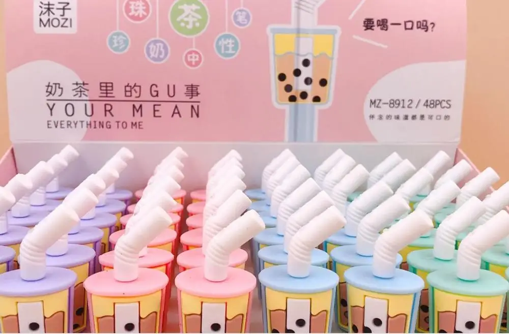 Корейская креативная гелевая ручка с молочной чашкой милая мультяшная