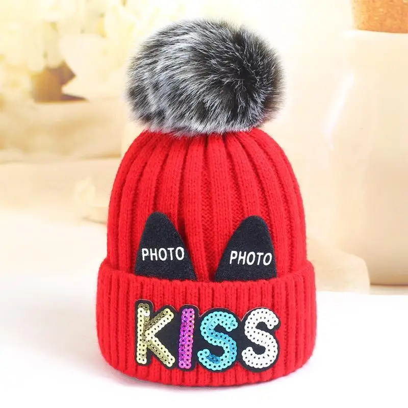 2020 модные милые детские шапки на осень и зиму теплые мягкие с надписью Стильные