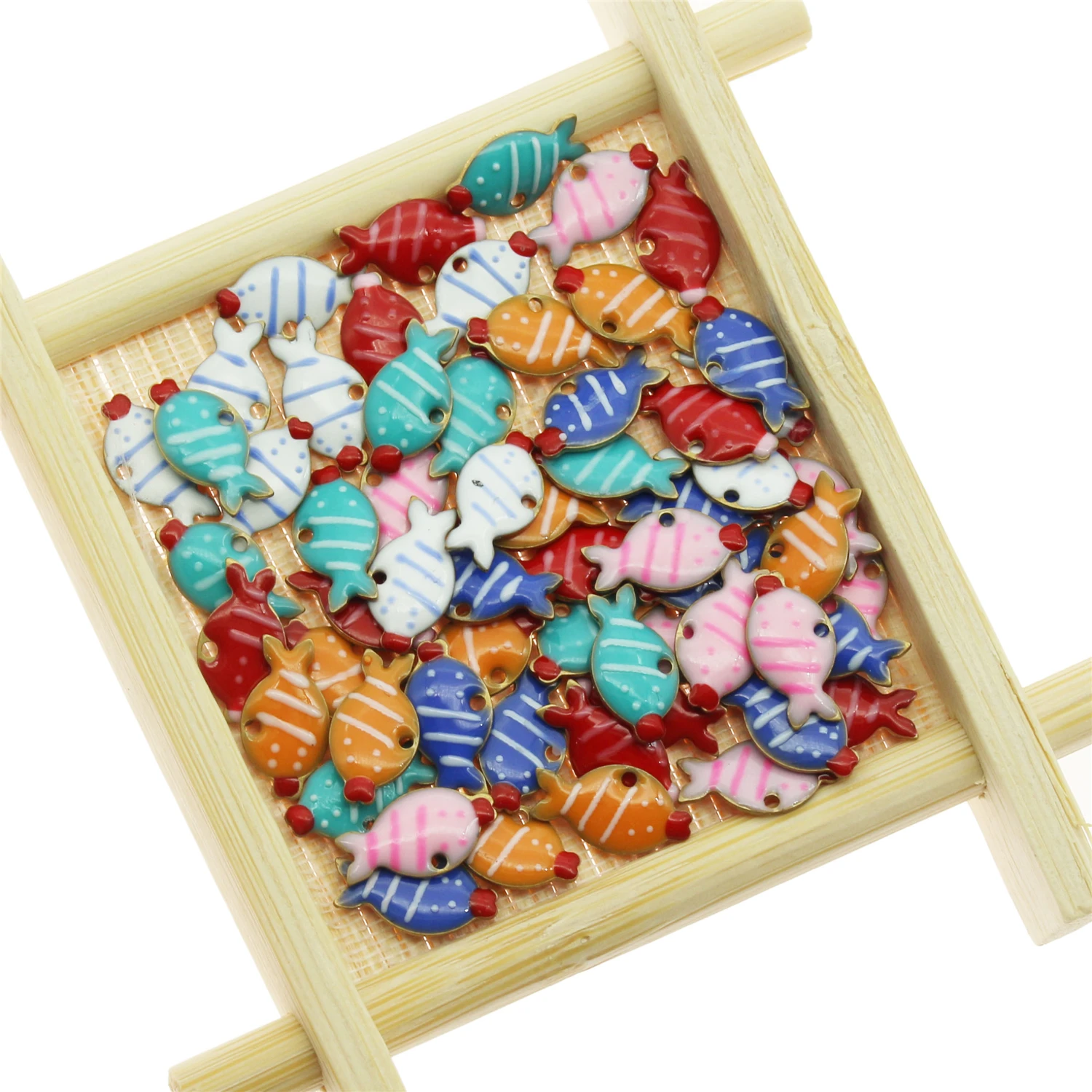 20 шт. модные ювелирные изделия подвески в виде капли масла рыбки позолоченные