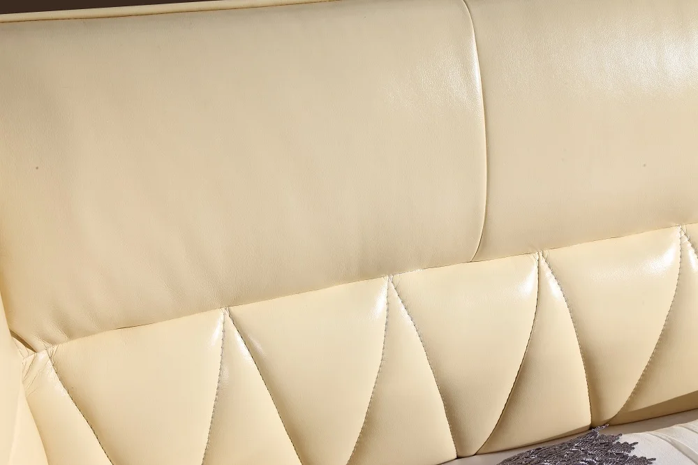 Европейский Стиль Современный Дизайн Кожаная двойная мягкая кровать с верхом