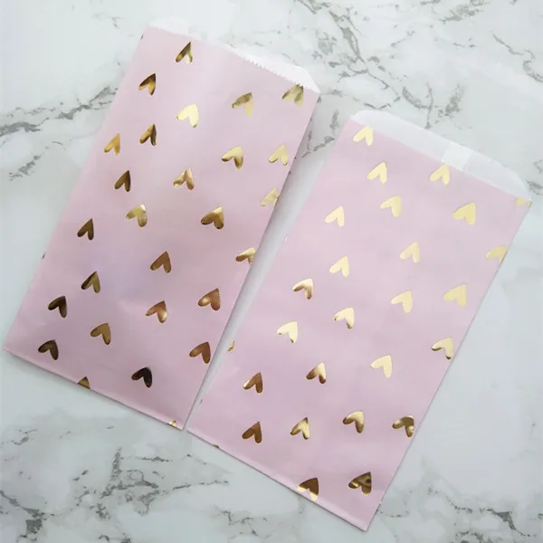 Purple Gold Heart 25 шт. модная сумка для свадьбы свадебный душ свадьба день рождения Юбилей подарок конфеты бумажный мешок розовый и золотой фольги сердце - Цвет: Purple Gold Heart