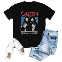 camisetas queen t shirts vintage music concert para mulheres manga curta banda de rock clothing women graphic tee