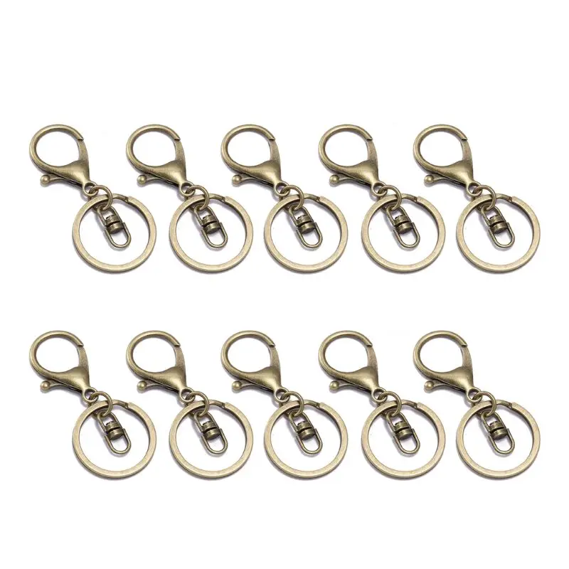 

10Pcs Metal Swivel Clasp Key Ring Metal Lobster Claw Clasp Keychain Jewelry DIY