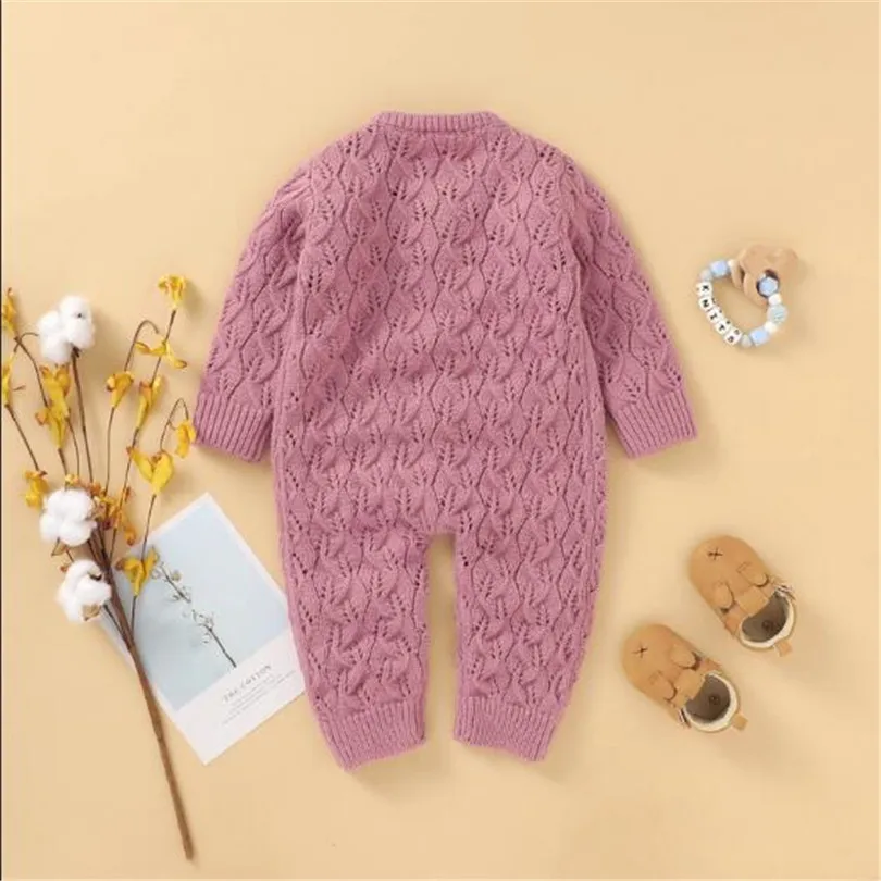 Knitted Baby Romper Autumn Newborn Girl Jumpsuit Boy Knit Clothes Toddler Jumpsuits | Мать и ребенок