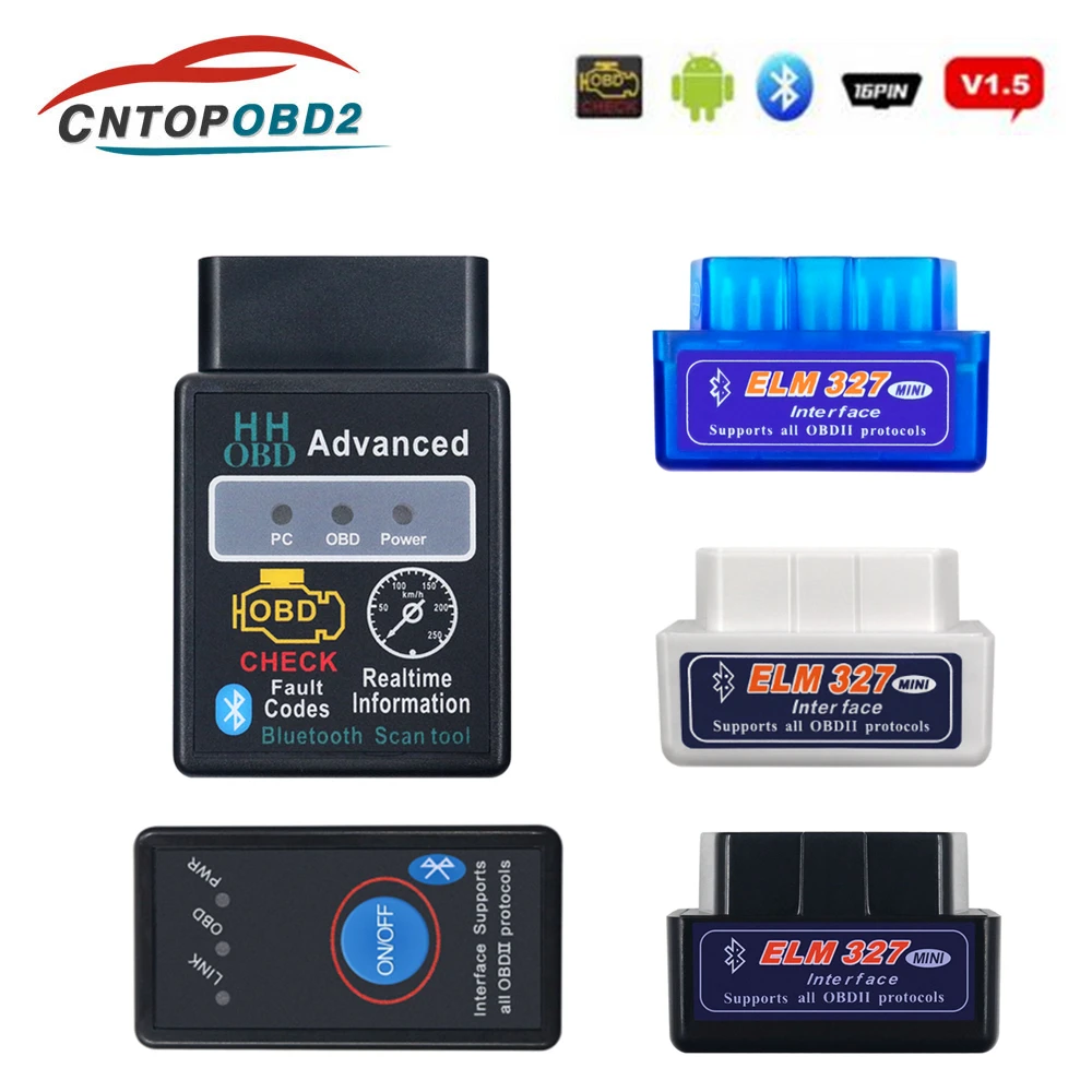 Super Mini ELM327 Bluetooth V1.5 OBD 2 Автомобильный диагностический сканер для OBDII считыватель