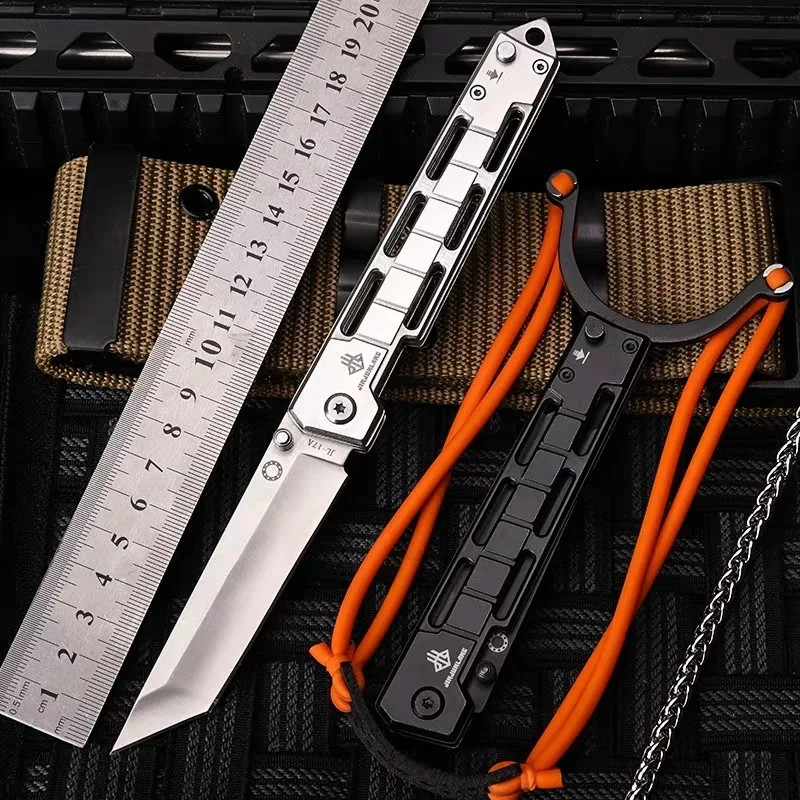 

Outdoor Multifunctional Folding Knife Chrome Vanadium Alloy Steel Self-Defense Knife High Hardness Saber Household Fruit Knife