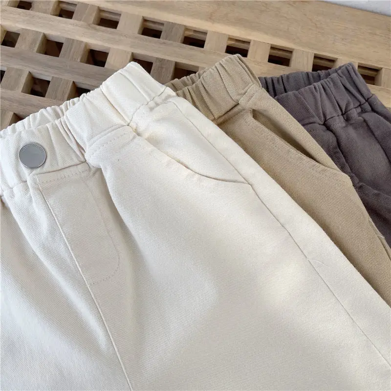 VIDMID children's cotton pants new boys outer casual pants baby girls elastic pants P6061