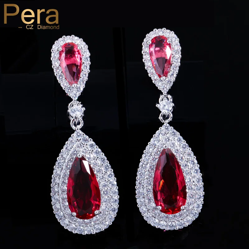 Классические длинные большие висячие серьги капельки Pera высокого качества с