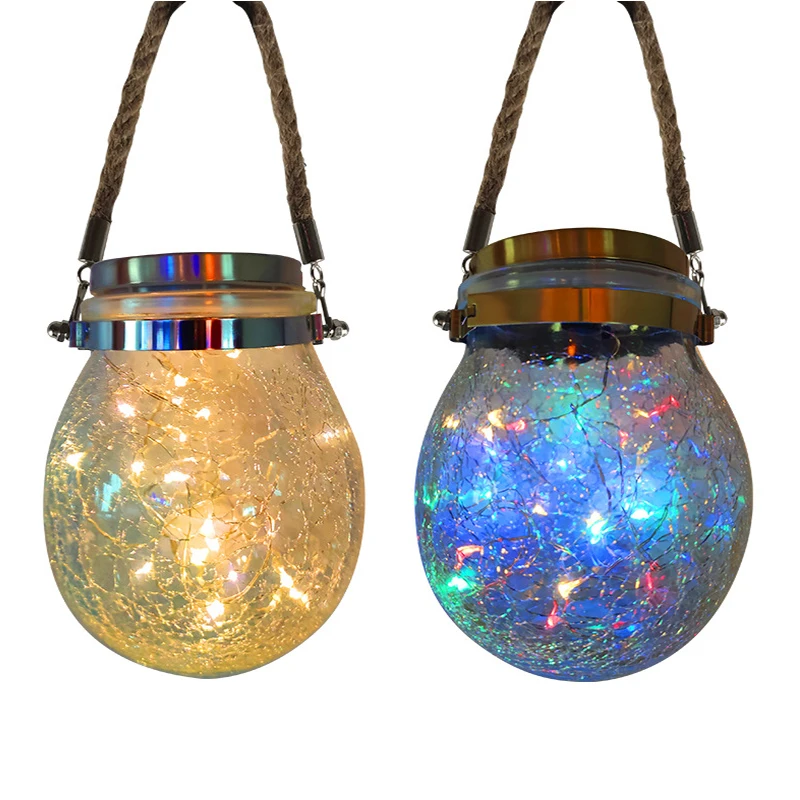 Светодиодный солнечный светильник для газона стеклянная люстра с трещинами