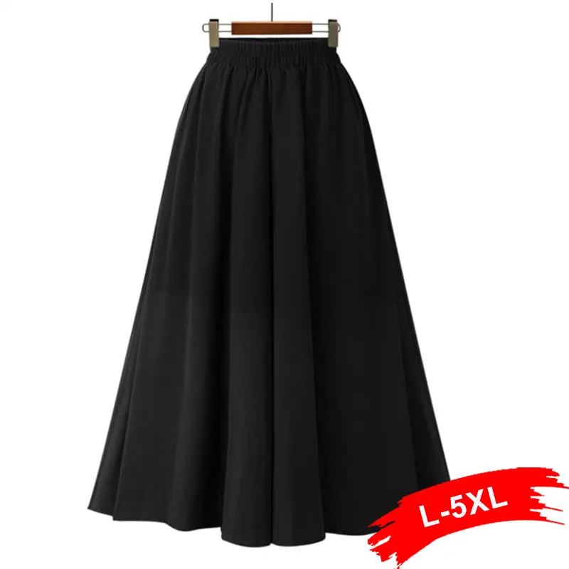 Размера плюс прозрачный черный пляжные макси-юбки 4XL летнее элегантное женское