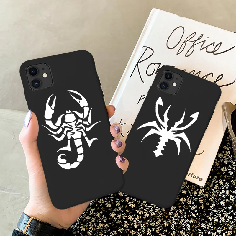 

Half-wrapped soft phone Case Cover Scorpion Matte PC Phone Case For iPhone 12 11 Pro Max 6 7 8s plus XS max XR XS X
