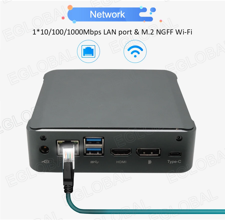 Eglobal карманный Вентилятор охлаждения игровой ПК Intel Pentium Gold 5405U Core i3 8145U i5 8265U i7 8565U Мини ПК Windows10 HDMI2.0+ DP 4K