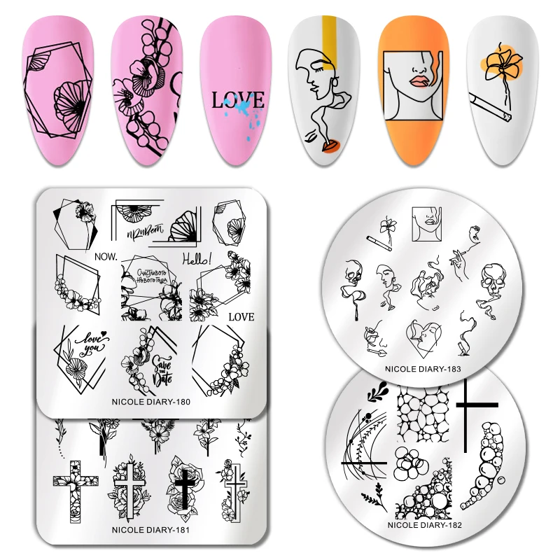 

Nail Stamping Plates Flower Nail Art Printing Template Stainless Steel Nail Art Stencil Tools