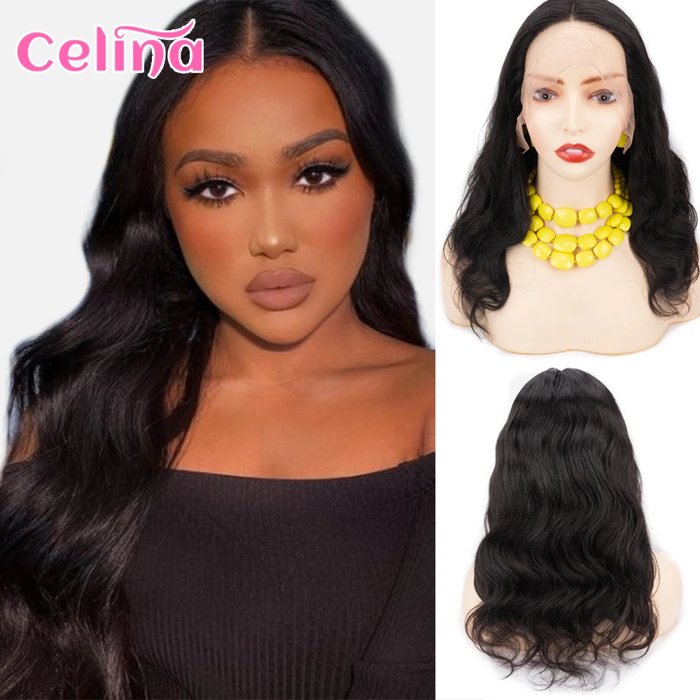 13x1x5 T Part Lace Wig Body Wave Human Hair Wigs For Black Women Lace Frontal Wigs Nature Black Color Brazilian Cheap Remy Hair